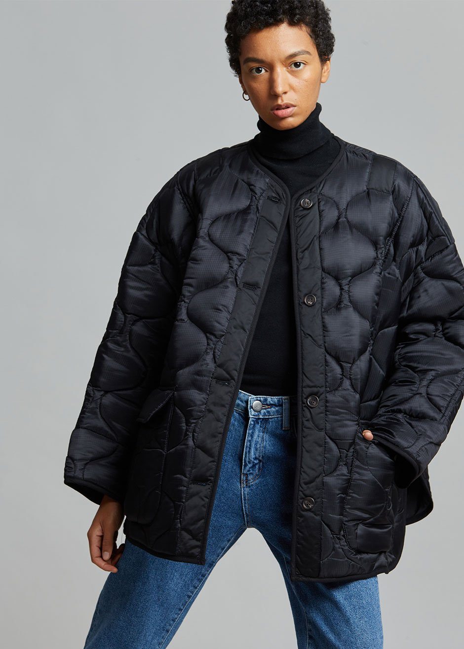 Teddy Quilted Jacket - Black Jacket Nickishop – view 3 of 7