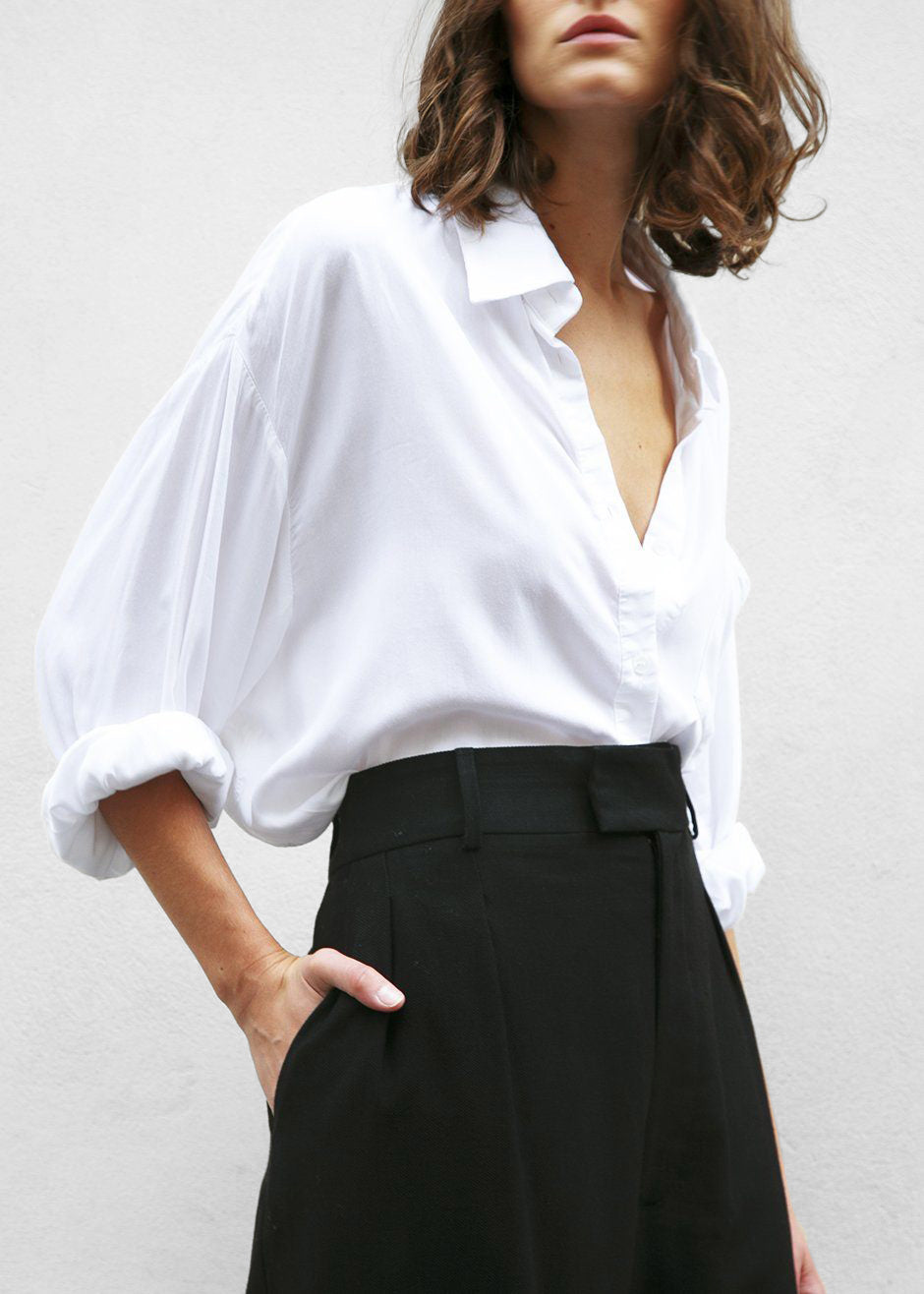 Hanna Silky Oversized Blouse - White – view 2 of 8